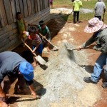 Mixing Mortar for the brick construction