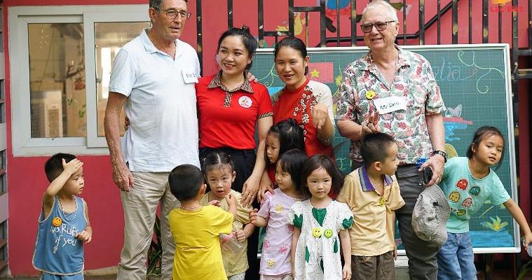 MiVAC Officers at Kindergarten in Vietnam