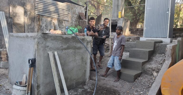 Balibo Hospital New Water Tank Preparation Stand Rendered Slab and Steps Constructed